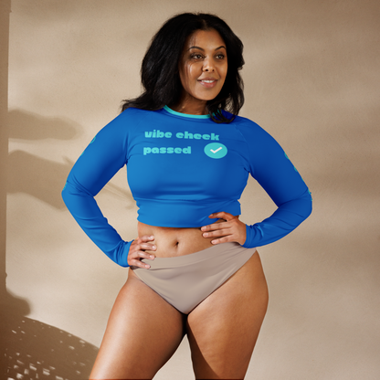 Check The Vibe Recycled Long Sleeve Crop Top For Women