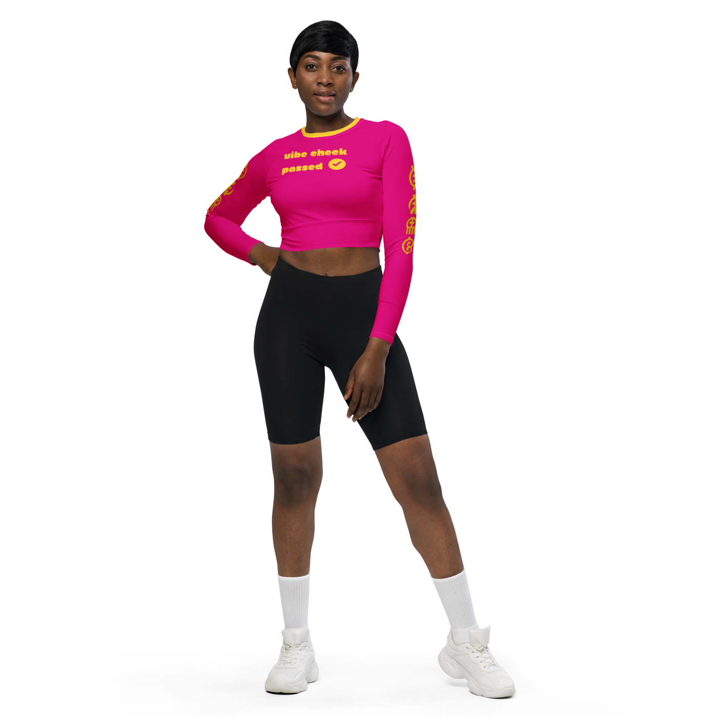 Check The Vibe Recycled Long Sleeve Crop Top For Women