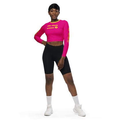 Check The Vibe Recycled Long Sleeve Crop Top For Women
