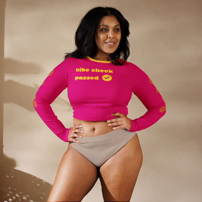 Check The Vibe Recycled Long Sleeve Crop Top For Women