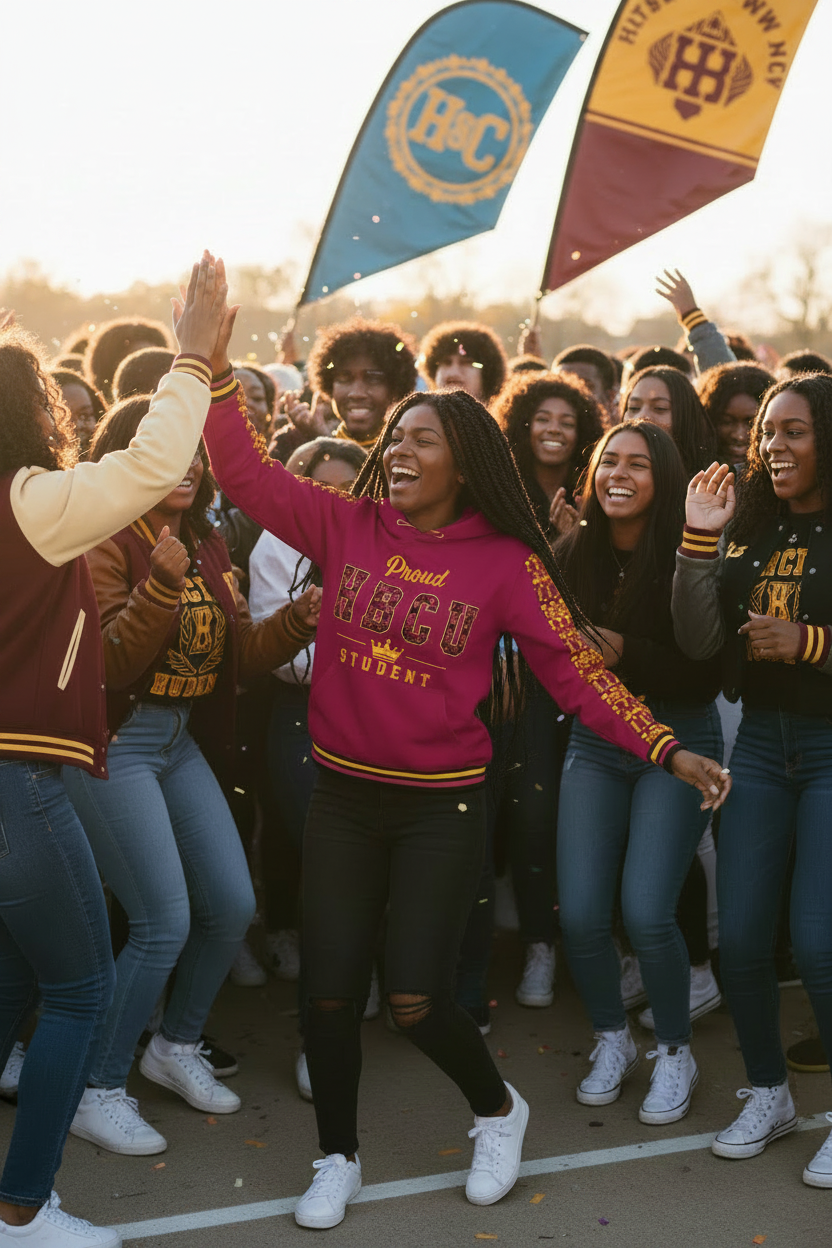 Proud HBCU Unisex Hoodie in Maroon and Yellow