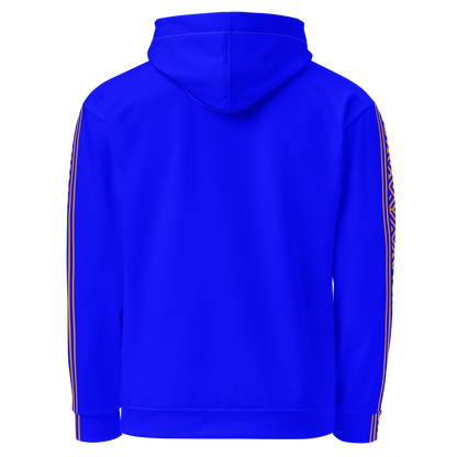 Nubian Pride Tribal Youth Unisex Hoodie in Neon Blue
