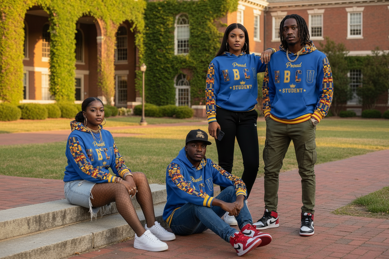 Proud HBCU Students Unisex All-Over Print Recycled Hoodie