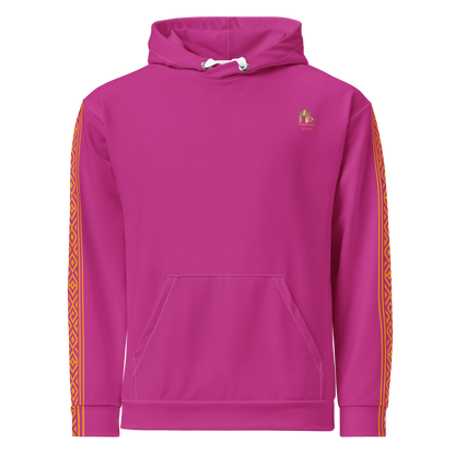 Nubian Pride Tribal Youth Unisex Hoodie in Fuschia