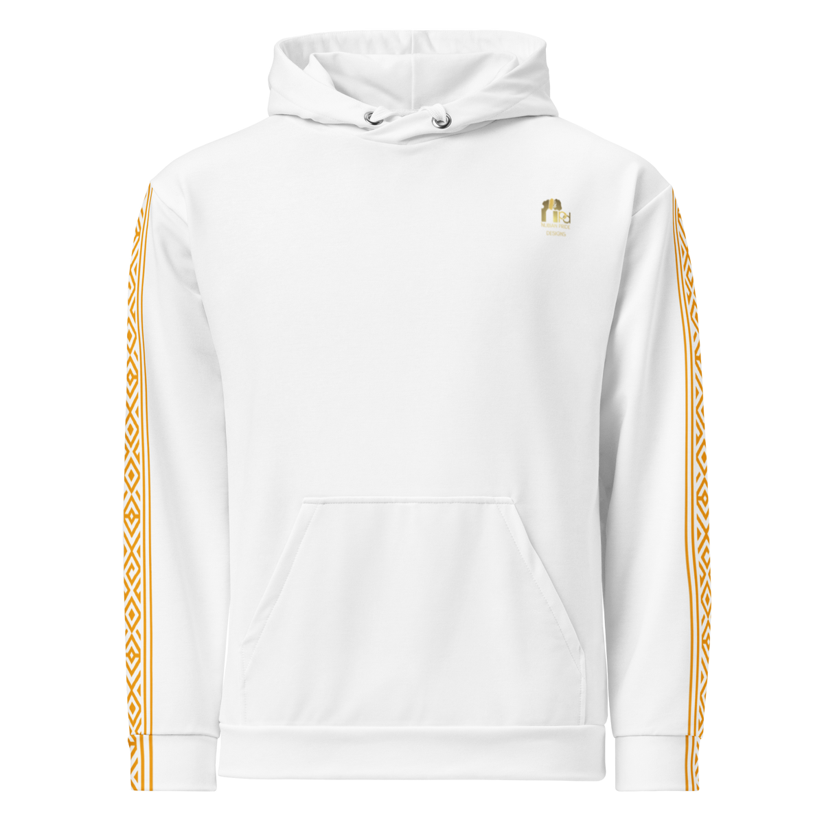 Nubian Pride Tribal Youth Unisex Hoodie in White