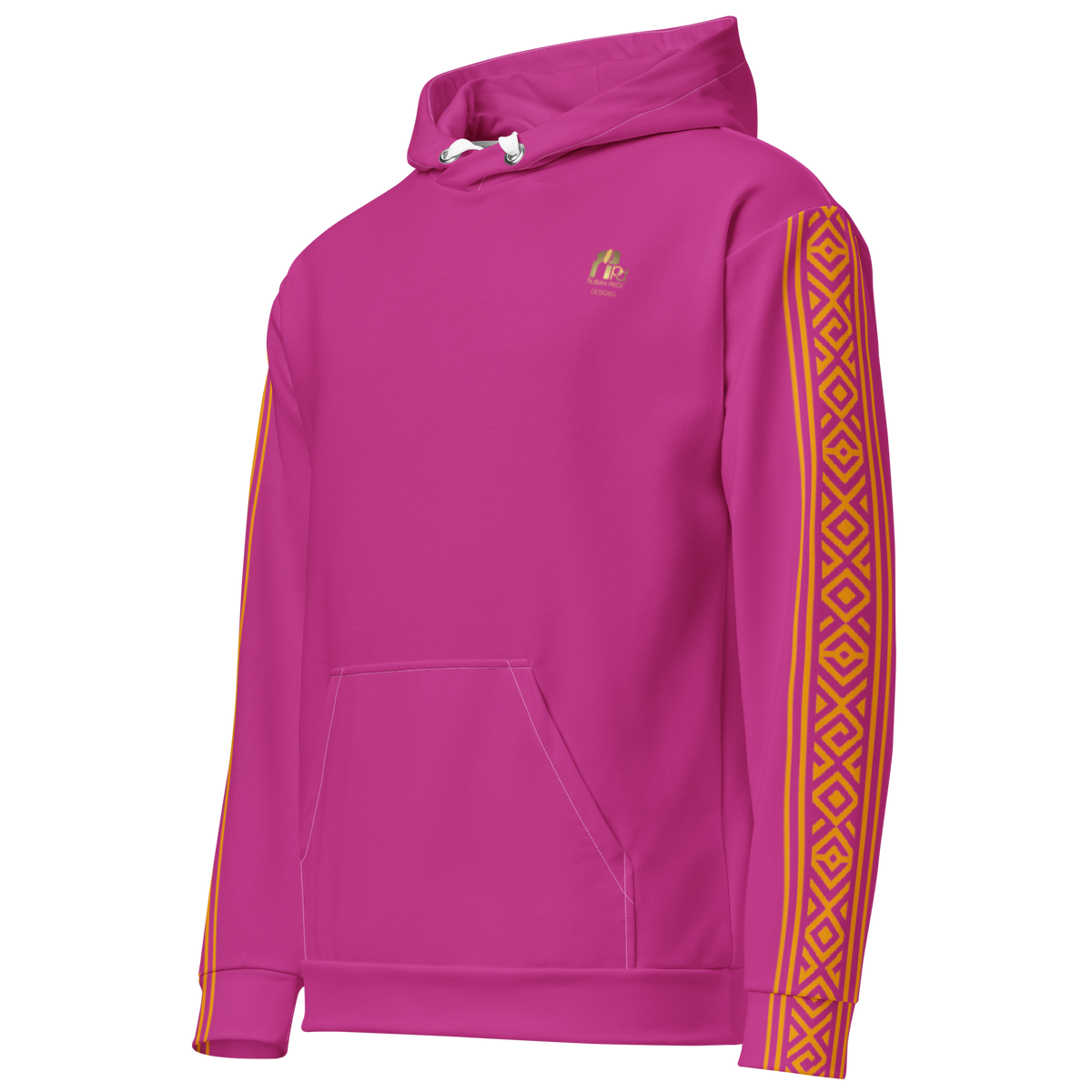 Nubian Pride Tribal Youth Unisex Hoodie in Fuschia