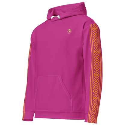 Nubian Pride Tribal Youth Unisex Hoodie in Fuschia