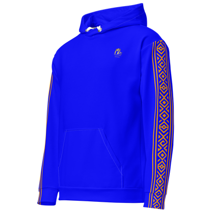 Nubian Pride Tribal Youth Unisex Hoodie in Neon Blue
