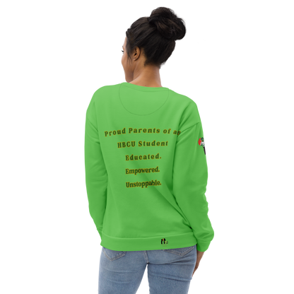 HBCU Proud Parents Tribal Print Sweatshirt – Heritage, Pride & Black Excellence in Tribal Green