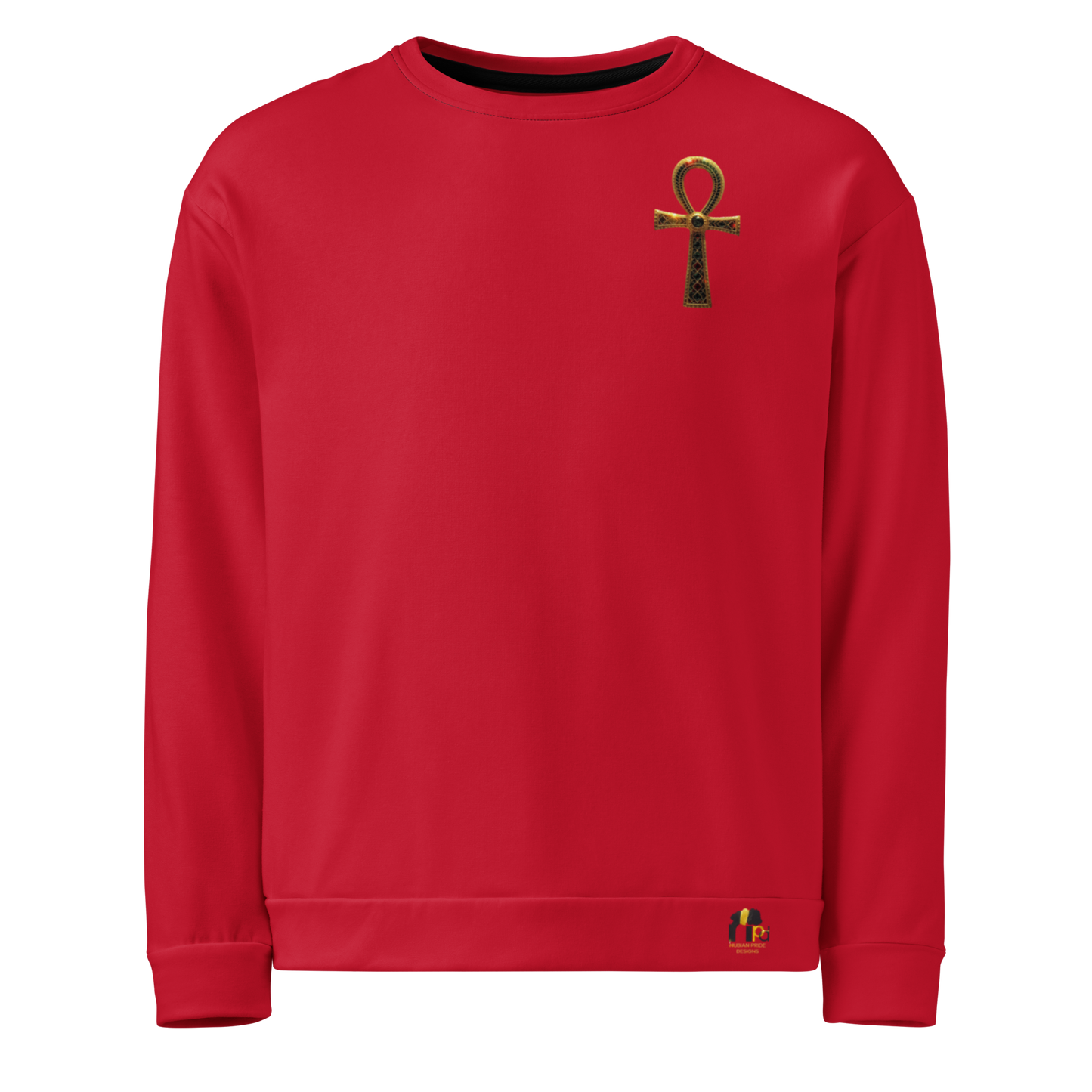 Gold Ankh Sweatshirt – Eternal Wisdom Afrocentric Unisex Fleece