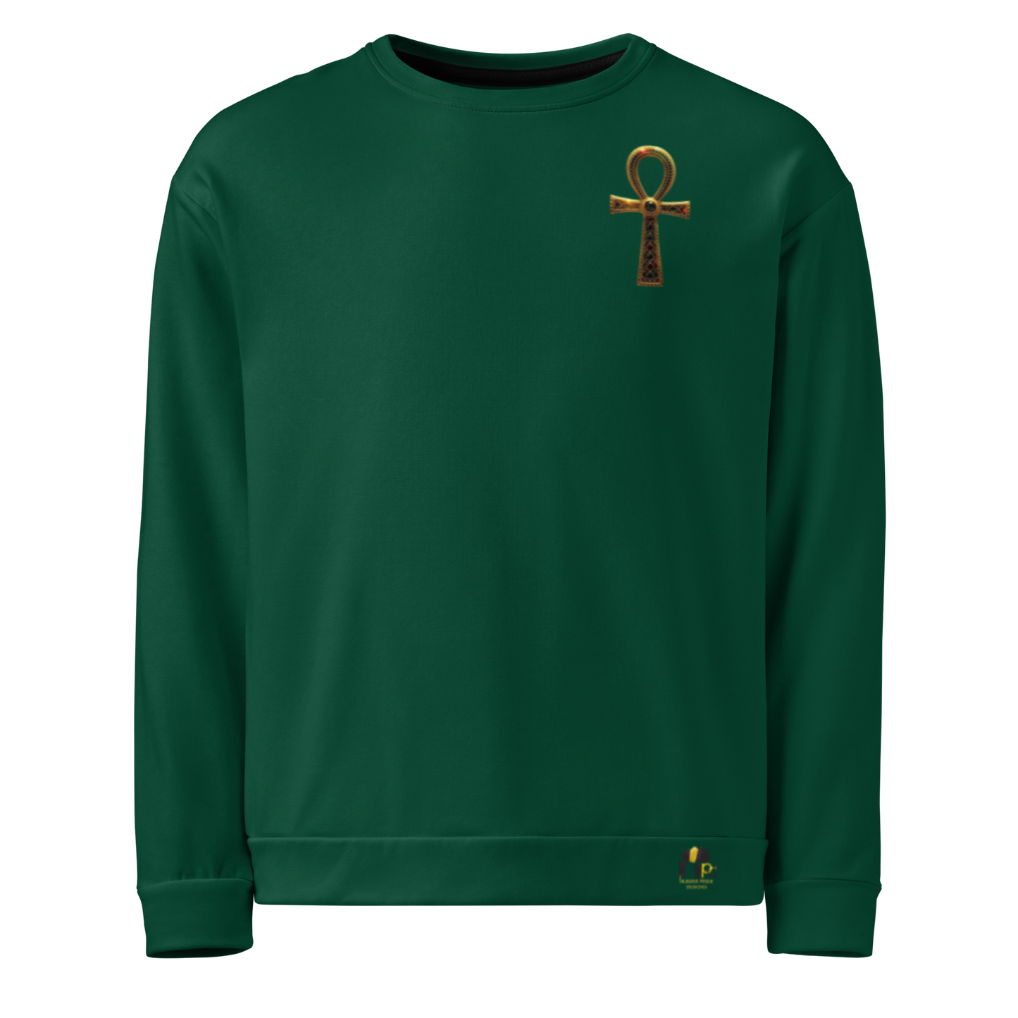 Gold Ankh Sweatshirt – Eternal Wisdom Afrocentric Unisex Fleece