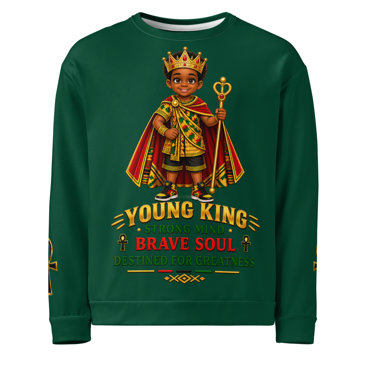Young King Sweatshirt for Boys in Green