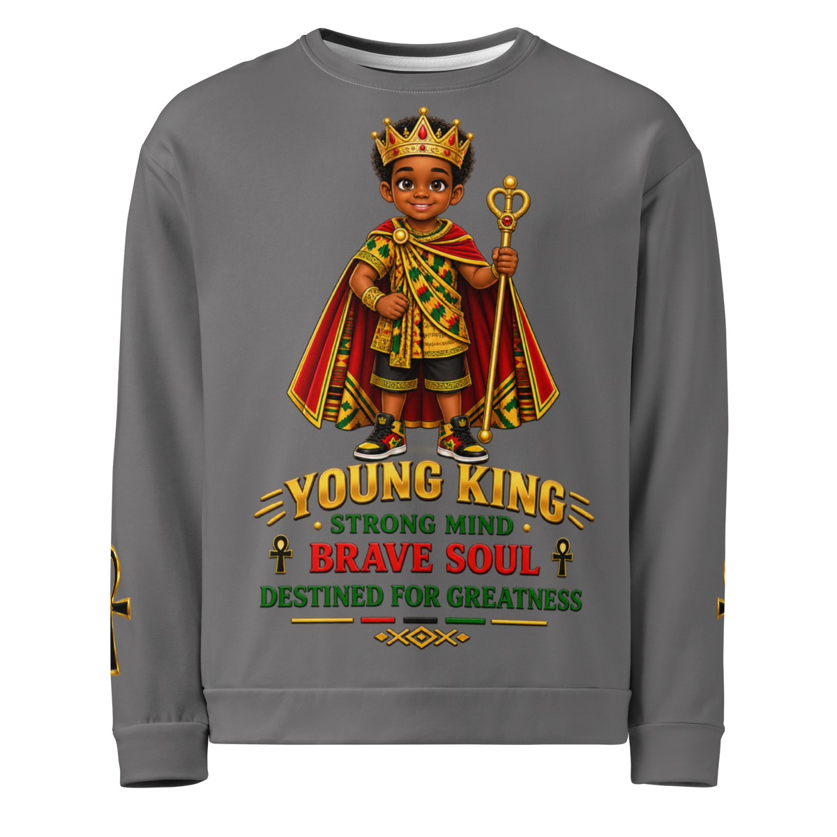 Young King Sweatshirt for Boys in Grey