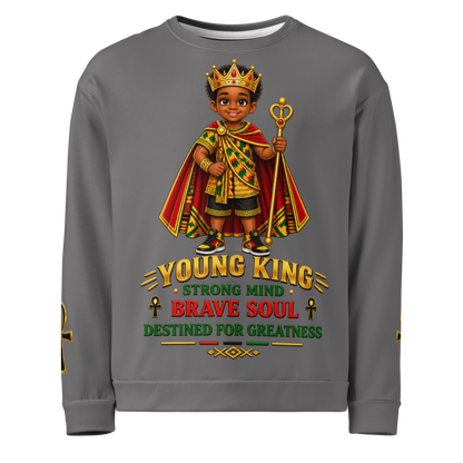 Young King Sweatshirt for Boys in Grey