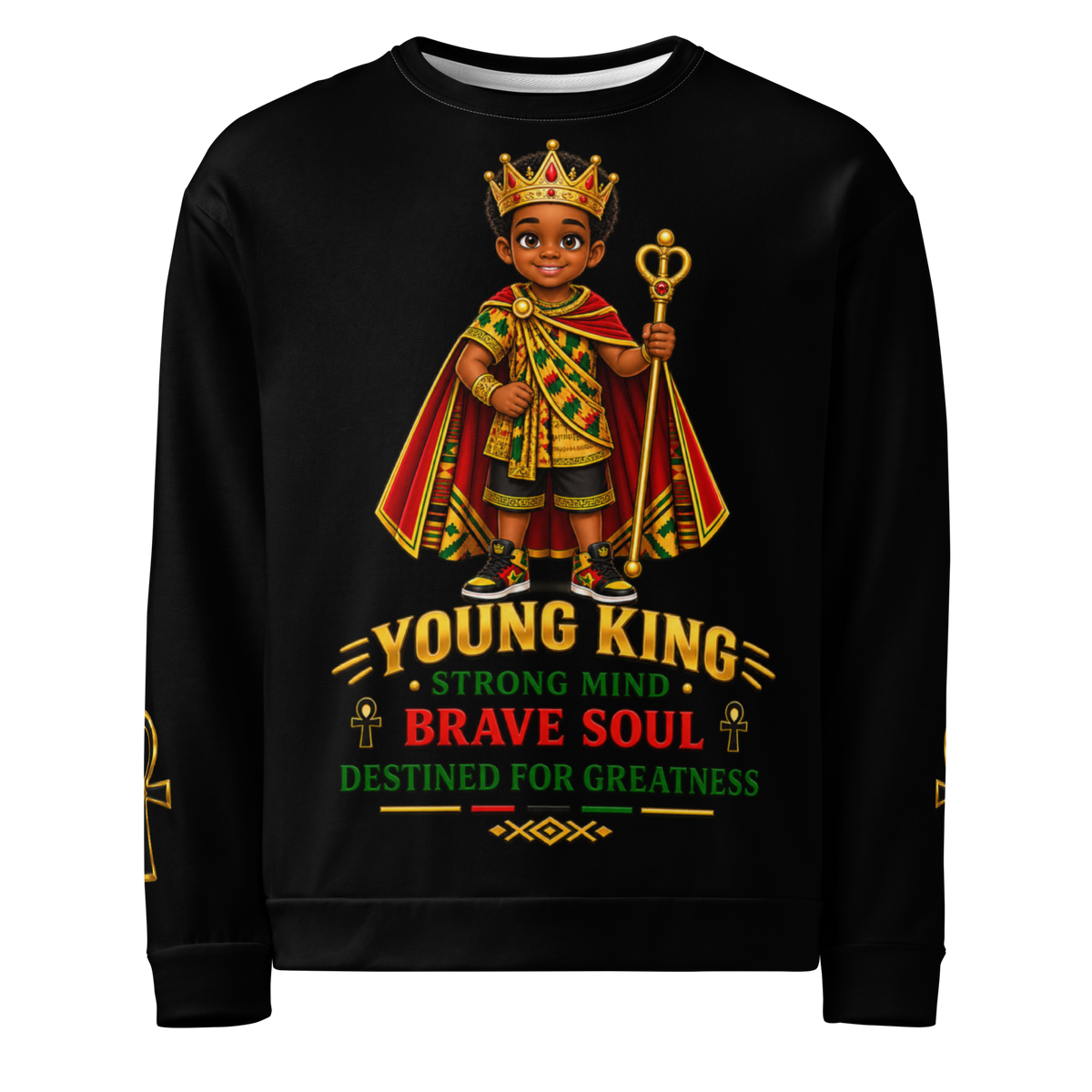 Young King Sweatshirt for Boys in Black