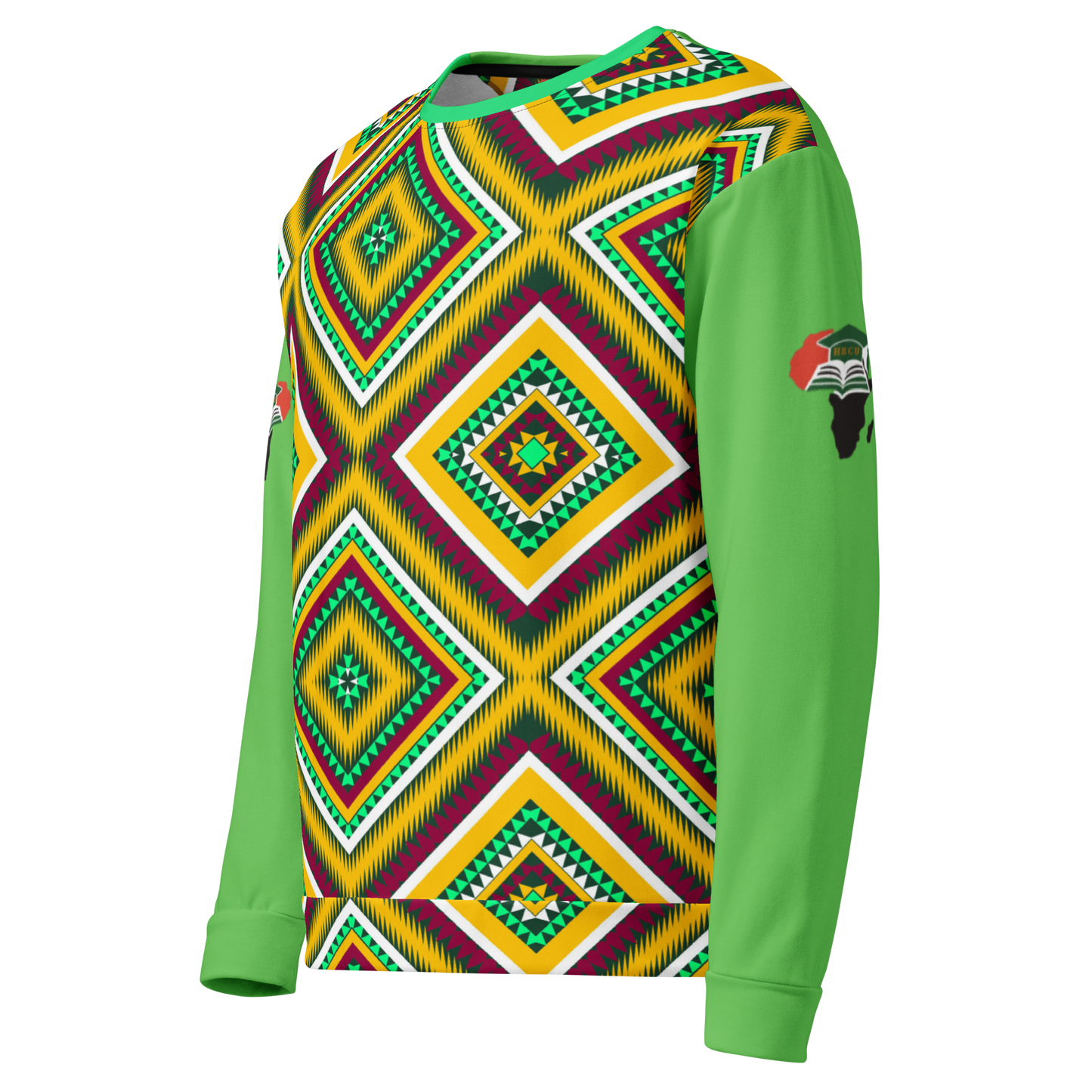 HBCU Proud Parents Tribal Print Sweatshirt – Heritage, Pride & Black Excellence in Tribal Green