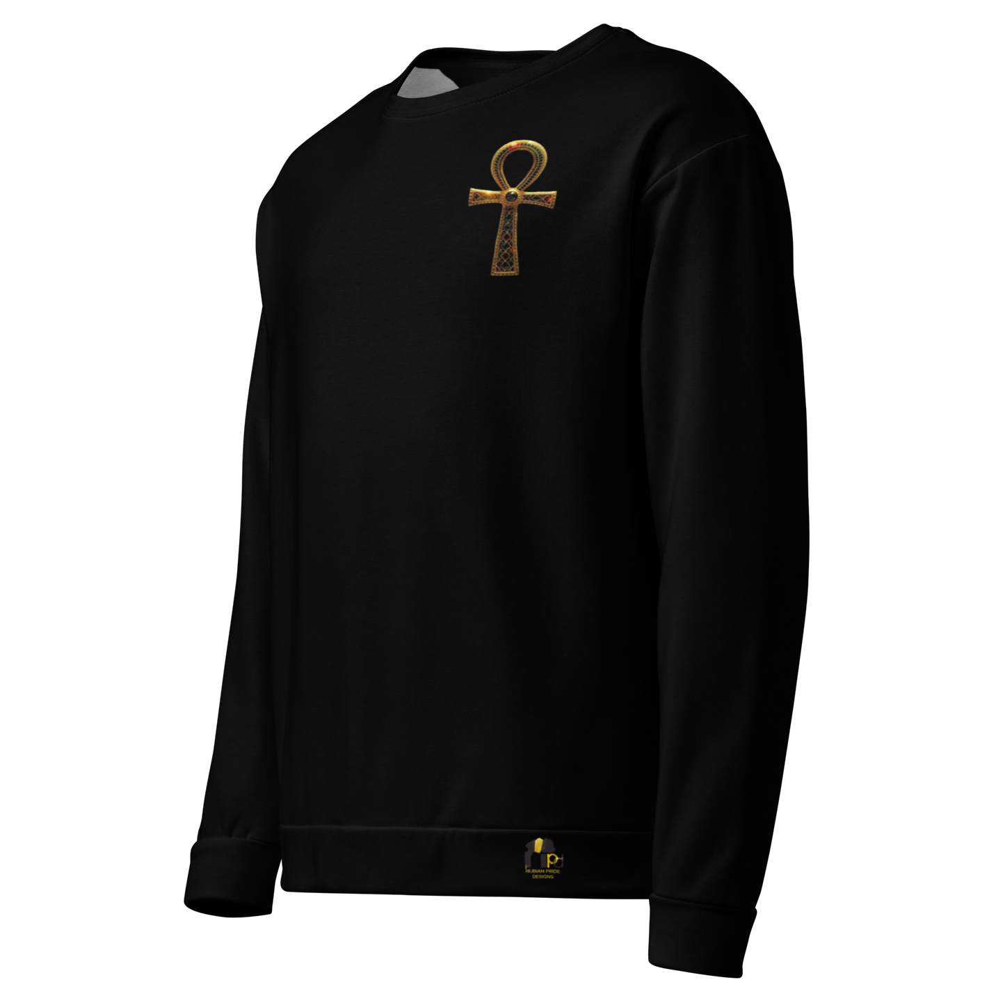 Gold Ankh Sweatshirt – Eternal Wisdom Afrocentric Unisex Fleece