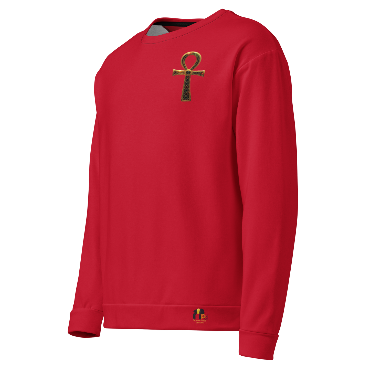 Gold Ankh Sweatshirt – Eternal Wisdom Afrocentric Unisex Fleece