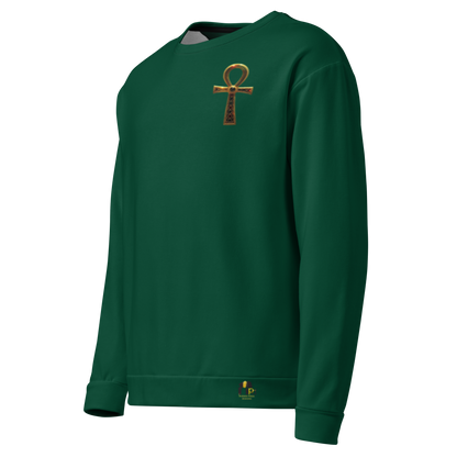 Gold Ankh Sweatshirt – Eternal Wisdom Afrocentric Unisex Fleece