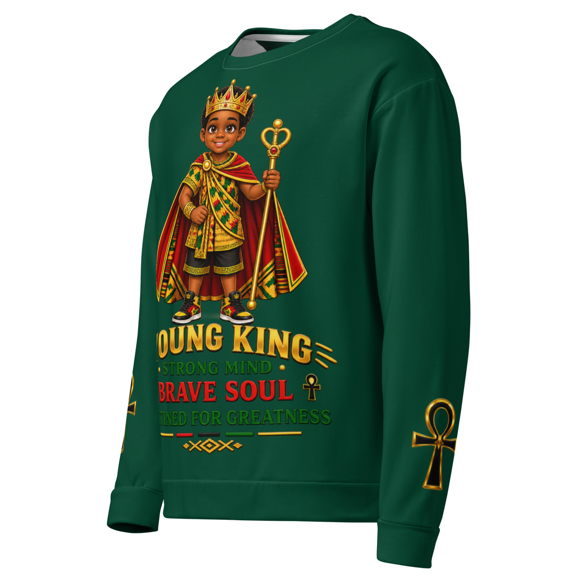 Young King Sweatshirt for Boys in Green