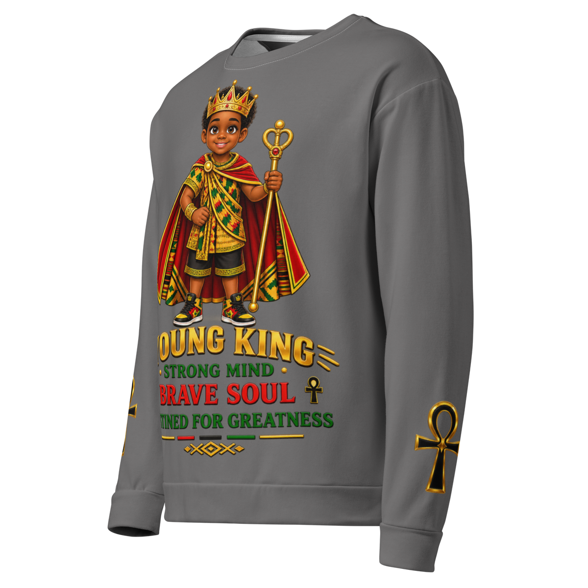 Young King Sweatshirt for Boys in Grey