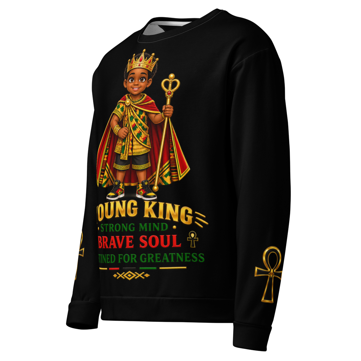 Young King Sweatshirt for Boys in Black