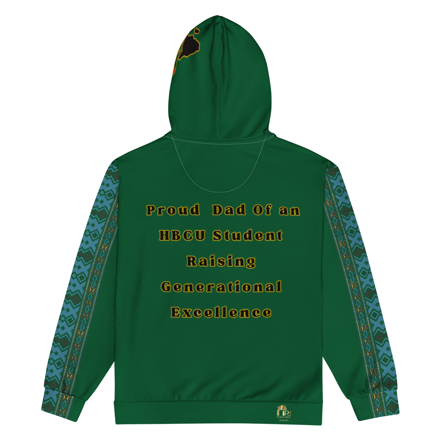 HBCU Proud Dad Eco-Zip Hoodie – Legacy & Black Excellence in Tribal Green