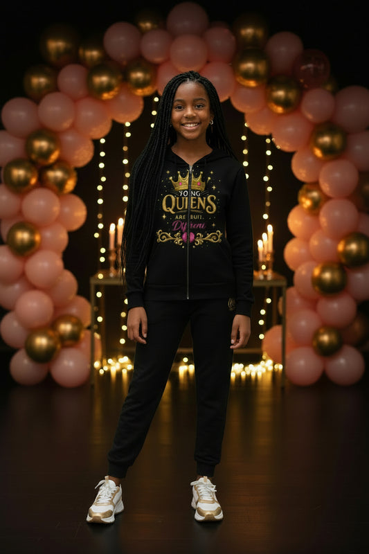 Young Queens Built Different Zipper Hoodie