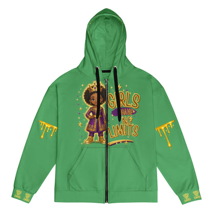 No Limit Melanin Drip Zip-Up Hoodie for Girls