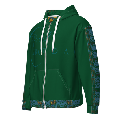 HBCU Proud Dad Eco-Zip Hoodie – Legacy & Black Excellence in Tribal Green
