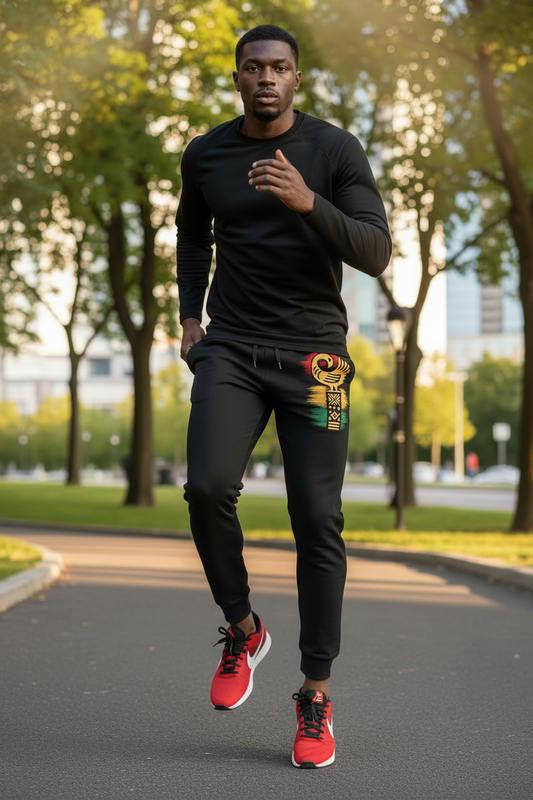 Camo Patch Unisex Joggers in Black