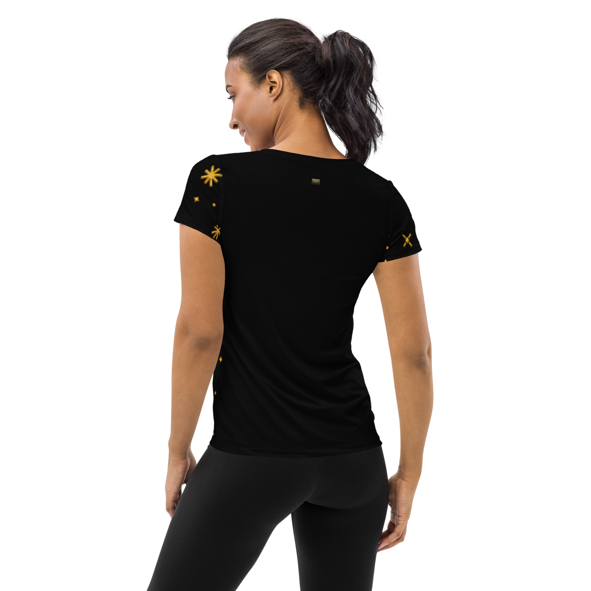 Celestial Bloom Tee for Women in Black