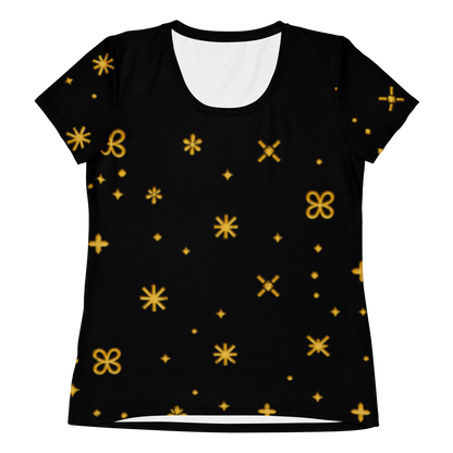 Celestial Bloom Tee for Women in Black