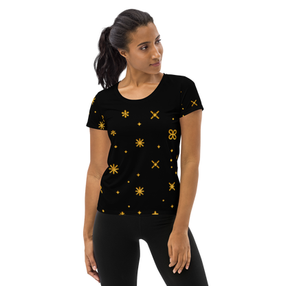 Celestial Bloom Tee for Women in Black
