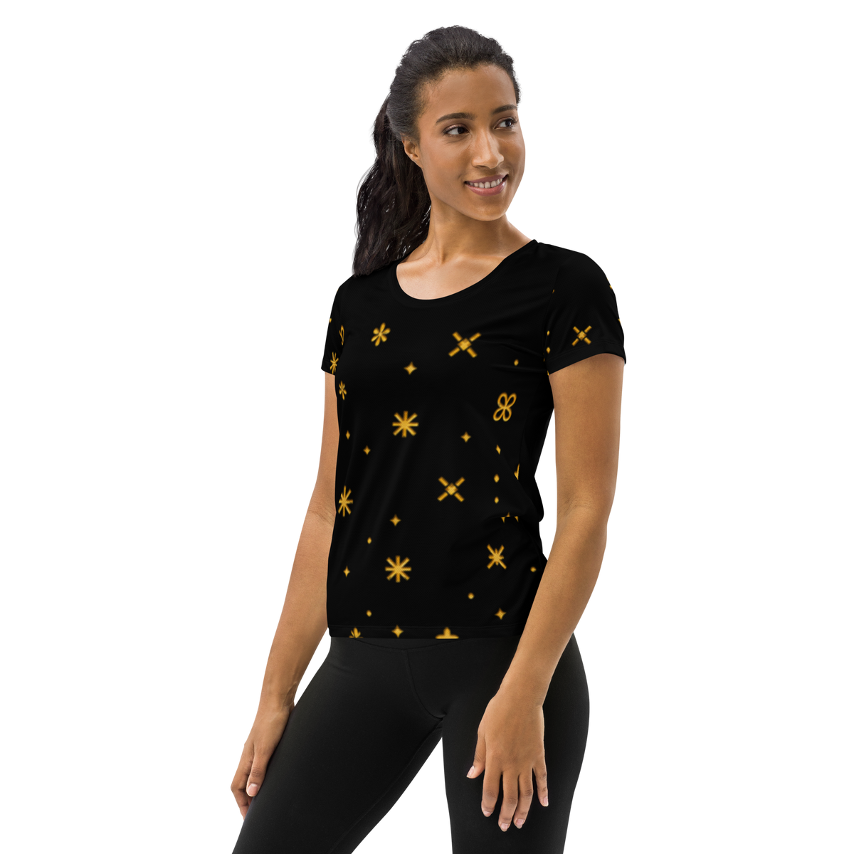 Celestial Bloom Tee for Women in Black