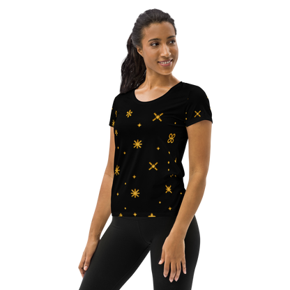 Celestial Bloom Tee for Women in Black