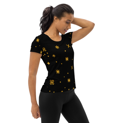 Celestial Bloom Tee for Women in Black