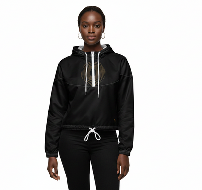 Golden Aura Women's Lightweight Water-Resistant Cropped Windbreaker