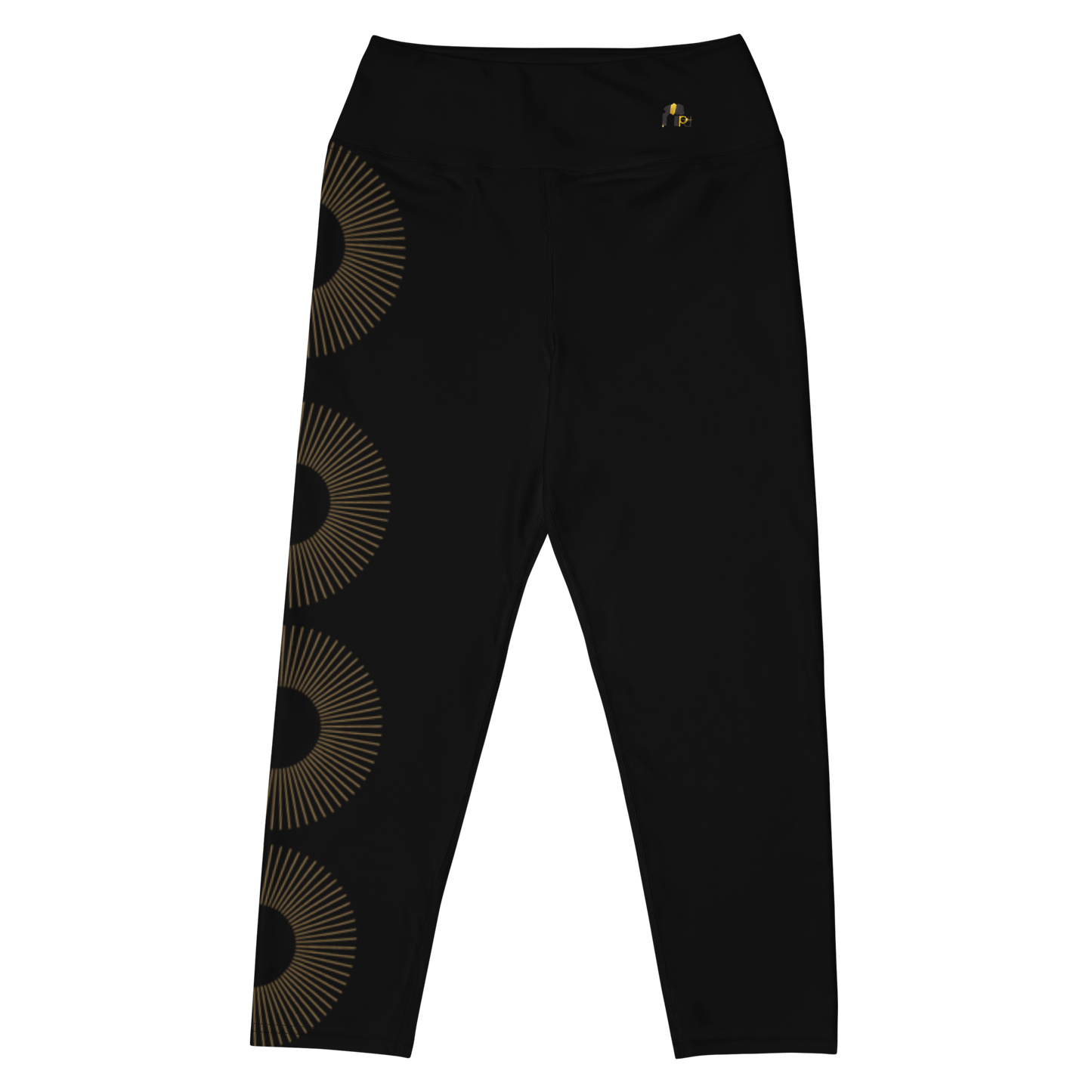 Golden Aura Yoga Capri Women's High-Waist Leggings