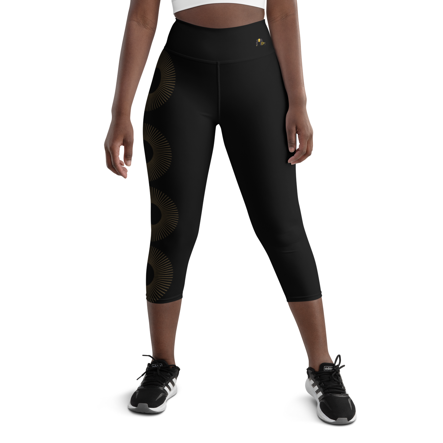 Golden Aura Yoga Capri Women's High-Waist Leggings