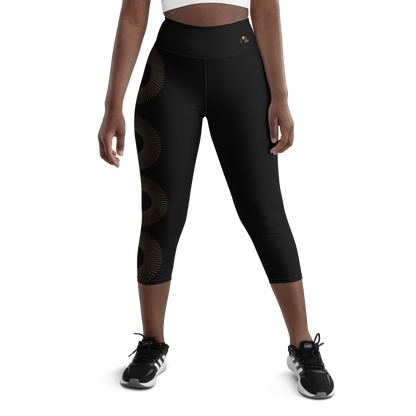Golden Aura Yoga Capri Women's High-Waist Leggings