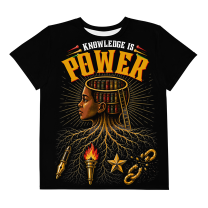Knowledge Is Power Unisex Tee in Black for Sizes 8-20