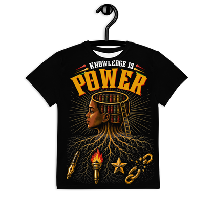 Knowledge Is Power Unisex Tee in Black for Sizes 8-20