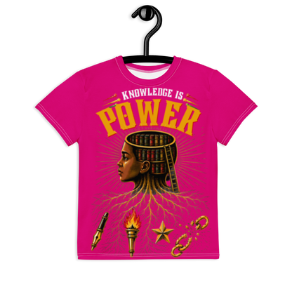 Knowledge Is Power Unisex Tee in Fuschia