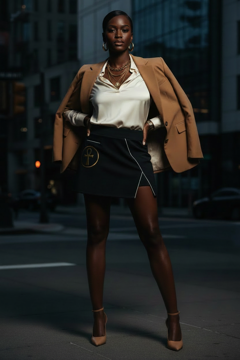 Life & Legacy High-Waist Pocketed A-Line Skirt – Women