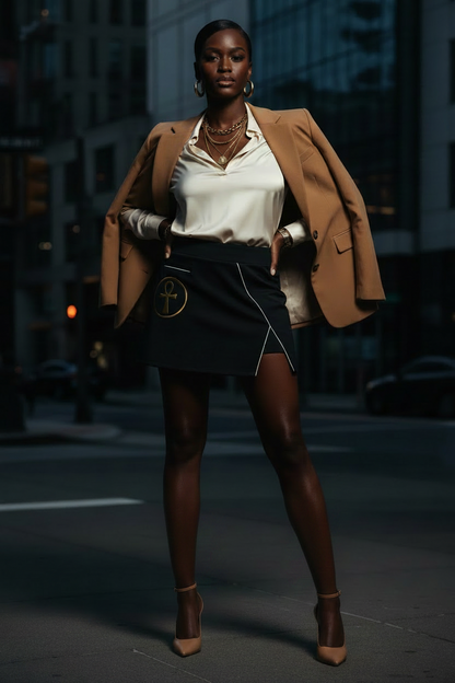 Life & Legacy High-Waist Pocketed A-Line Skirt – Women
