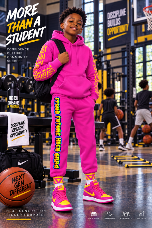 HBCU Unisex Graffiti Joggers in Fuschia