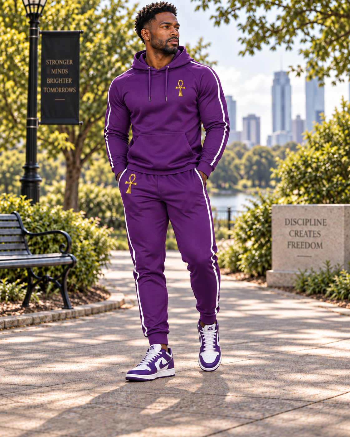 Ankh Energy Unisex Joggers in Purple