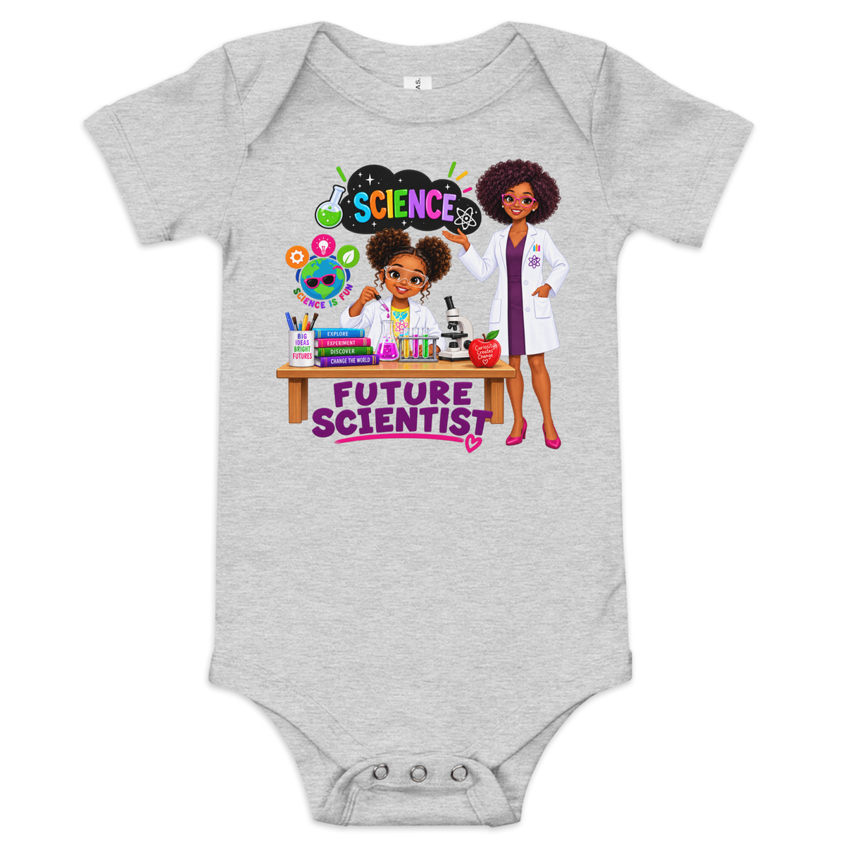 Future Scientist Baby Short Sleeve Onesie for Girls