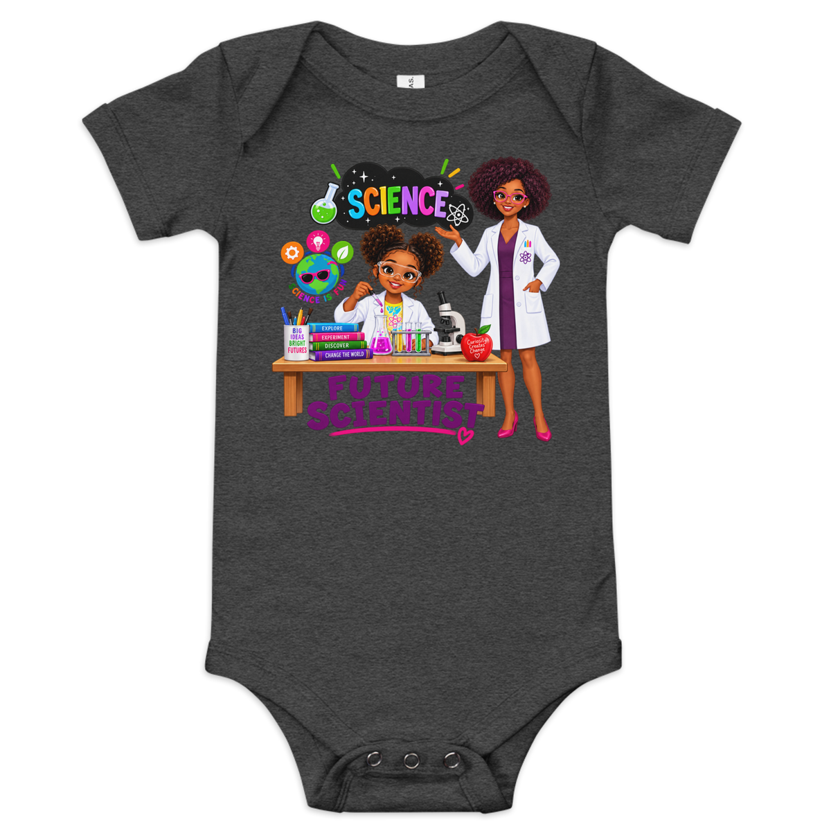 Future Scientist Baby Short Sleeve Onesie for Girls
